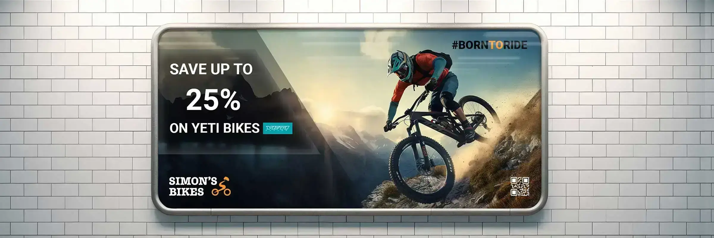Simons Bikes banner billboard