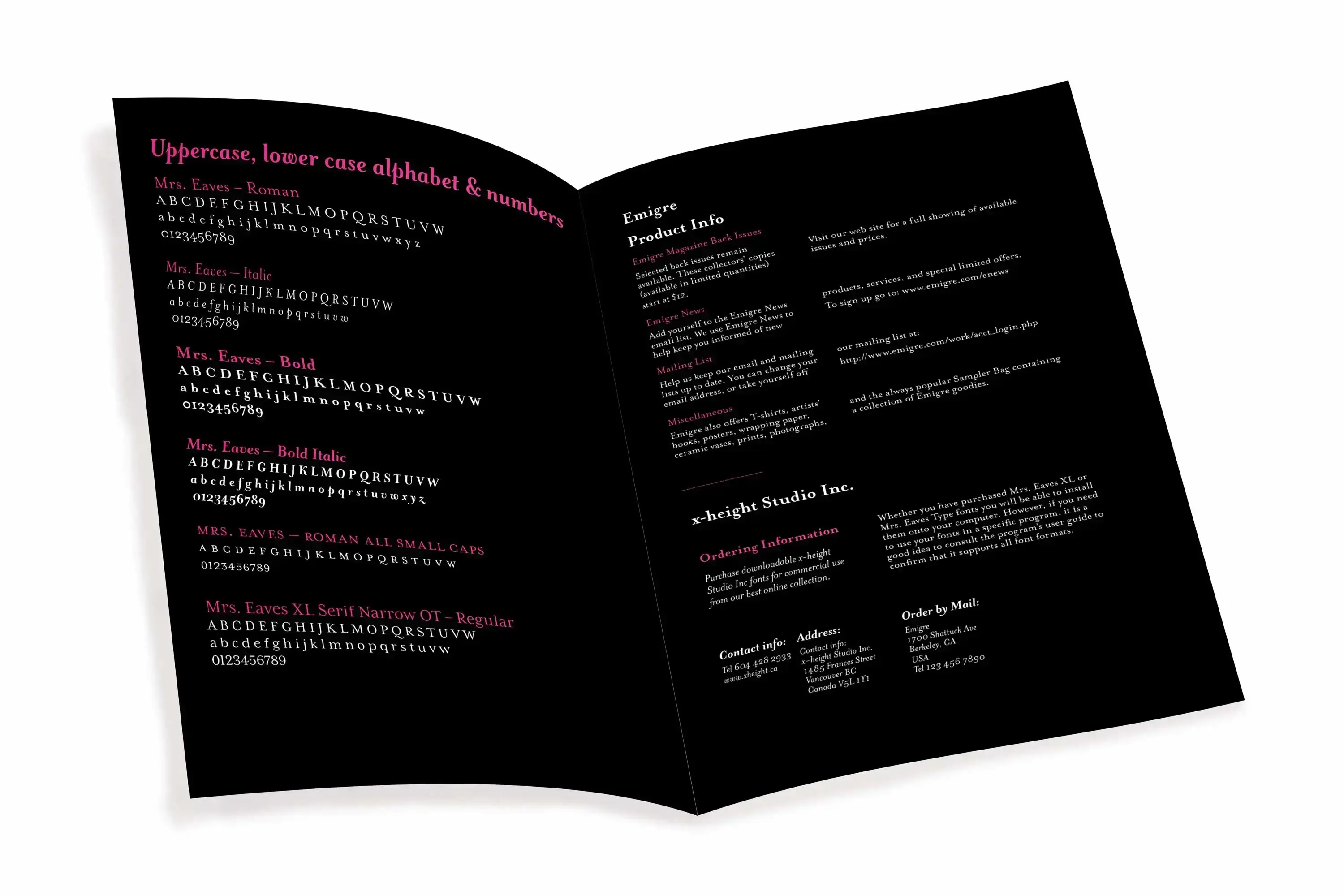 Specimen Booklet Page Six and Seven