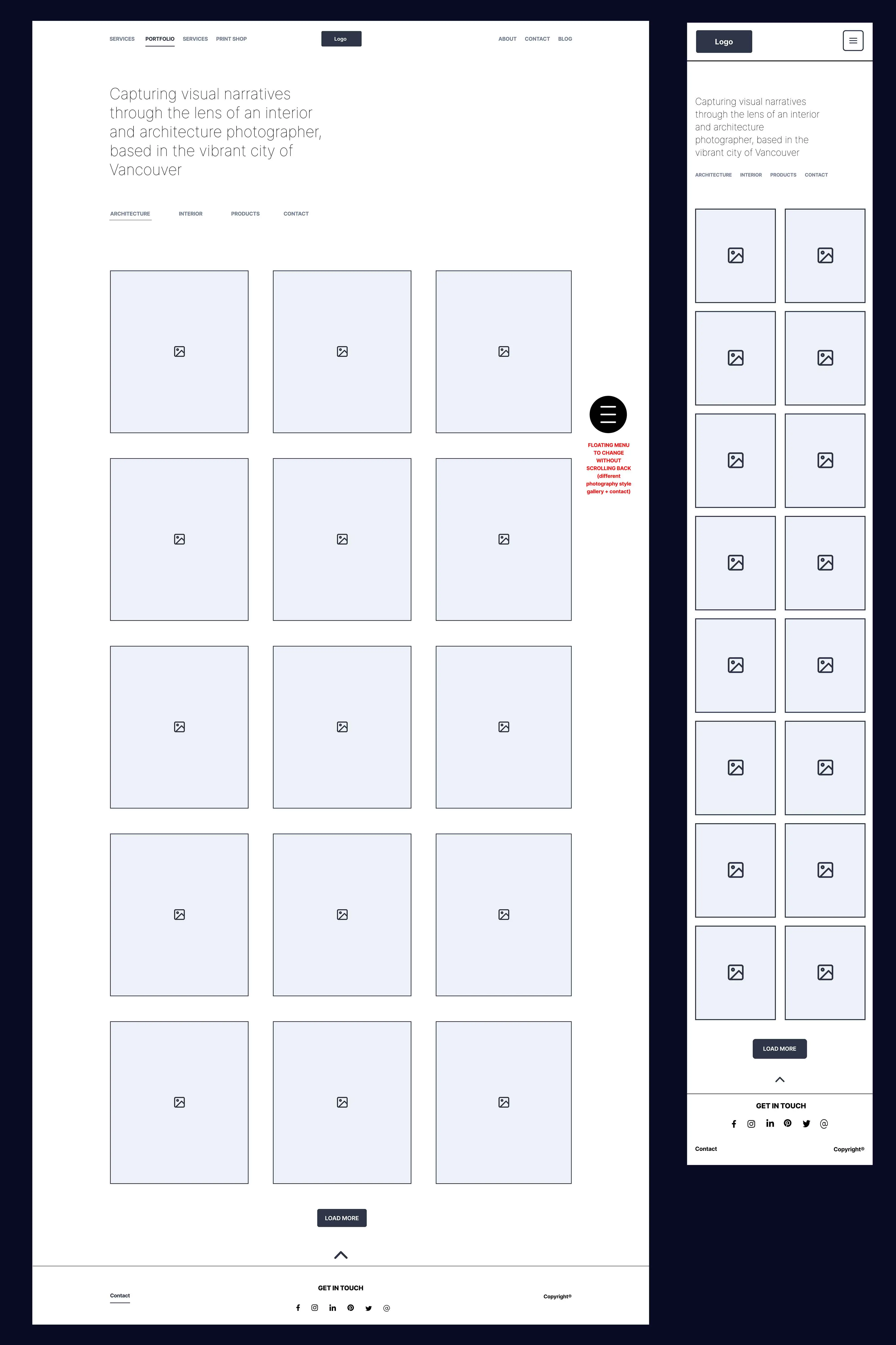 CelisseReneeCreativeStudio Wireframe Portfolio Home
